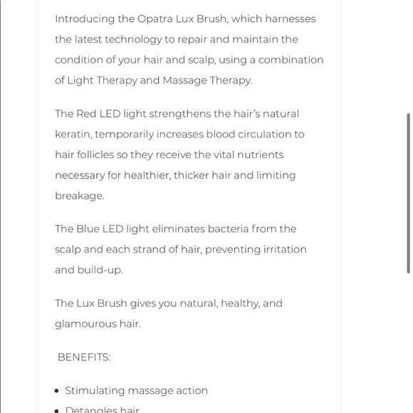 OPATRA Lux Brush! New! Light and massage beauty treatment for hair/scalp - Picture 4 of 9
